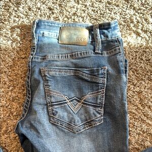 BKE Blue Bootcut Jeans with Distressed Look